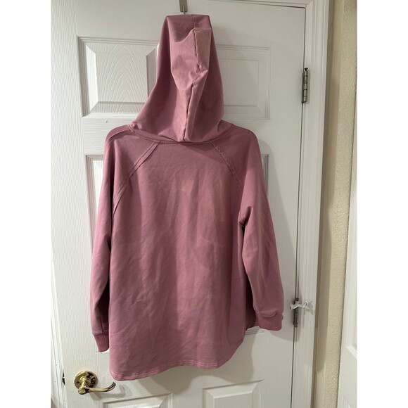 DG2 Diane Gilman DG Downtime Knit Flex Flutter-Back Hoodie Beige M - Picture 4 of 6